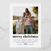 Elegante goudfolie Moderne foto vakantie Kaart (Achterkant)