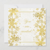 Elegante goudfolie sneeuwvlokken kerstfeest kaart (Achterkant)