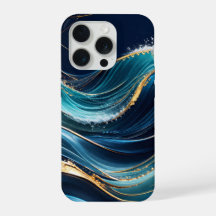 Elegante goudgeaccentueerde oceaangolven