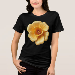 Elegante goudgele bloem Bella + Canvas Tri-Blend Shirt