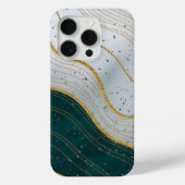Elegante goudgolven op diepgroen Abstract Case-Mate iPhone Case (Achterkant)