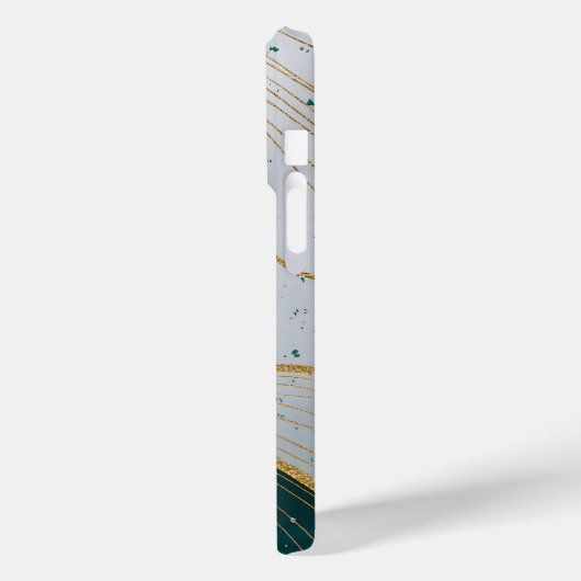 Elegante goudgolven op diepgroen Abstract Case-Mate iPhone Case (Achterkant / Links)