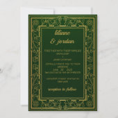 elegante goudkalligrafie emerald green Wedding Kaart (Voorkant)