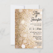 elegante goudlampen voor de chic calligraphy bruil kaart (Voorkant)