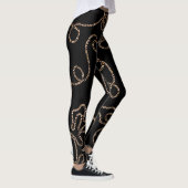 Elegante goudmakerswerk op zwarte plaat leggings (Rechts)