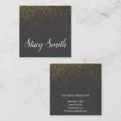 Elegante goudstof / Grijs Vierkante Visitekaartje (Voorkant / Achterkant)