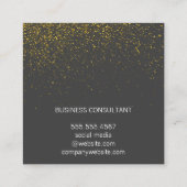 Elegante goudstof / Grijs Vierkante Visitekaartje (Achterkant)