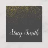 Elegante goudstof / Grijs Vierkante Visitekaartje (Voorkant)