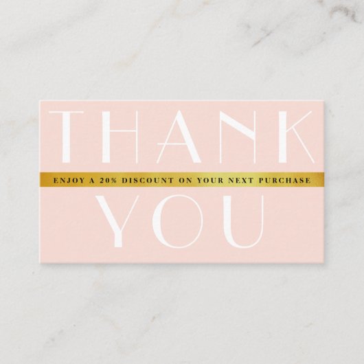 elegante goudstrook dank u visitekaartje (Voorkant)