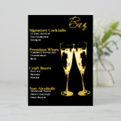 Elegante goudverijdelde cocktail party bar menu (Staand Voorkant)