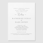 Elegante Grace Witte Bruiloft Uitnodiging Magneet Magnetische Uitnodiging (Voorkant)