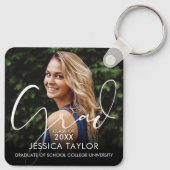 Elegante Grad Script Afgestudeerde Foto Sleutelhanger (Achterkant)