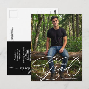 Elegante Grad Script Foto Afstuderen Briefkaart