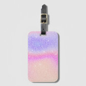 Elegante Gradiënt Glitter Swirl Holografisch Bagagelabel (Voorkant (verticaal))