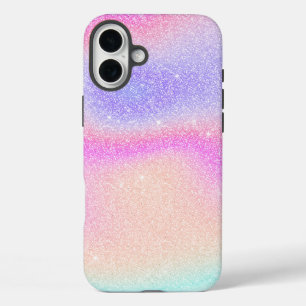 Elegante Gradiënt Glitter Swirl Holografisch iPhone 16 Plus Hoesje