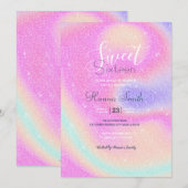 Elegante Gradiënt Glitter Swirl Holografisch Kaart (Voorkant / Achterkant)