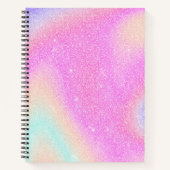 Elegante Gradiënt Glitter Swirl Holografisch Notitieboek (Voorkant)