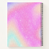 Elegante Gradiënt Glitter Swirl Holografisch Notitieboek (Achterkant)