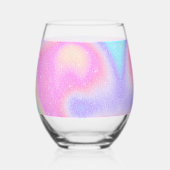 Elegante Gradiënt Glitter Swirl Holografisch Wijnglas Zonder Voet (Voorkant)