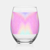 Elegante Gradiënt Glitter Swirl Holografisch Wijnglas Zonder Voet (Achterkant)