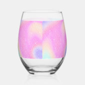 Elegante Gradiënt Glitter Swirl Holografisch Wijnglas Zonder Voet (Rechts)