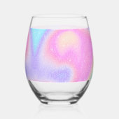Elegante Gradiënt Glitter Swirl Holografisch Wijnglas Zonder Voet (Links)