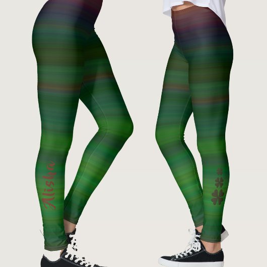 Elegante Gradient Green Shamrock gepersonaliseerde Leggings