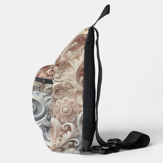 Elegante Gradient Pastel Kant Patroon Medium Gift  Sling Bag (Rechts)