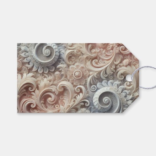 Elegante Gradiënt Pastel Kant Patroon Midden Gesch Cadeaulabel (Voorkant (Horizontaal))