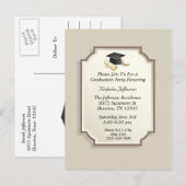 Elegante Graduation Cap Scroll Uitnodiging Briefkaart (Voorkant / Achterkant)