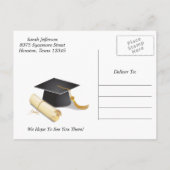 Elegante Graduation Cap Scroll Uitnodiging Briefkaart (Achterkant)