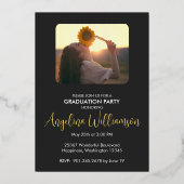 Elegante Graduation Party Foto Folie Uitnodiging (Achterkant)