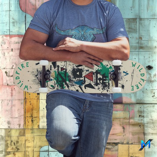 Elegante graffiti met geometrische Abstracte eleme Persoonlijk Skateboard