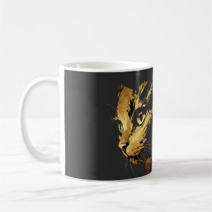 Elegante Grafiek Zwart en Goud Textuur Koffiemok
