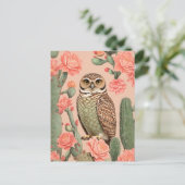 Elegante grafuil en cactussen briefkaart (Staand voorkant)