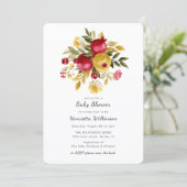 Elegante granaatappel babyshower uitnodiging (Staand voorkant)