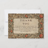 Elegante  granaatappel bruiloft bedankkaart (Voorkant)