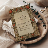 Elegante  granaatappel bruiloft RSVP kaartje