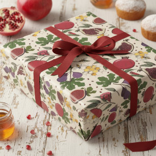 Elegante Granaatappels, Vijgen en Honingbijen Cadeaupapier
