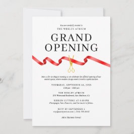 Elegante Grand Opening Uitnodiging met Rood Lint