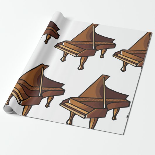Elegante Grand Piano Music Lovers Design Cadeaupapier (Uitgerold)