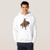 Elegante Grand Piano Music Lovers Design Hoodie (Voorkant volledig)