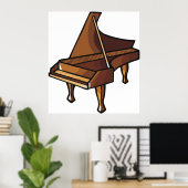Elegante Grand Piano Music Lovers Design Poster (Thuiskantoor)