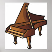 Elegante Grand Piano Music Lovers Design Poster (Voorkant)