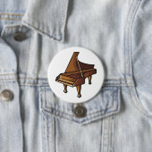Elegante Grand Piano Music Lovers Design Ronde Button 7,6 Cm (In situ)