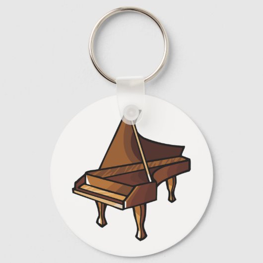 Elegante Grand Piano Music Lovers Design Sleutelhanger (Voorkant)