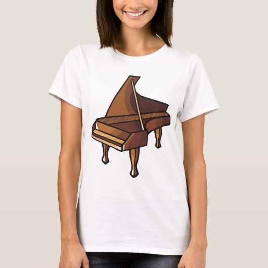 Elegante Grand Piano Music Lovers Design T-shirt (Voorkant)