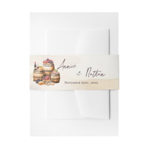 Elegante Grapevine-geïnspireerde rustieke wijnmake Uitnodigingen Wikkel