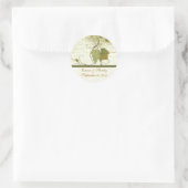 Elegante grapevine herfstbruiloft Save the Date Ronde Sticker (Tas)