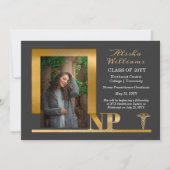 Elegante Graphiet Goud NP Verpleegkundige Afstudee Aankondiging (Voorkant)